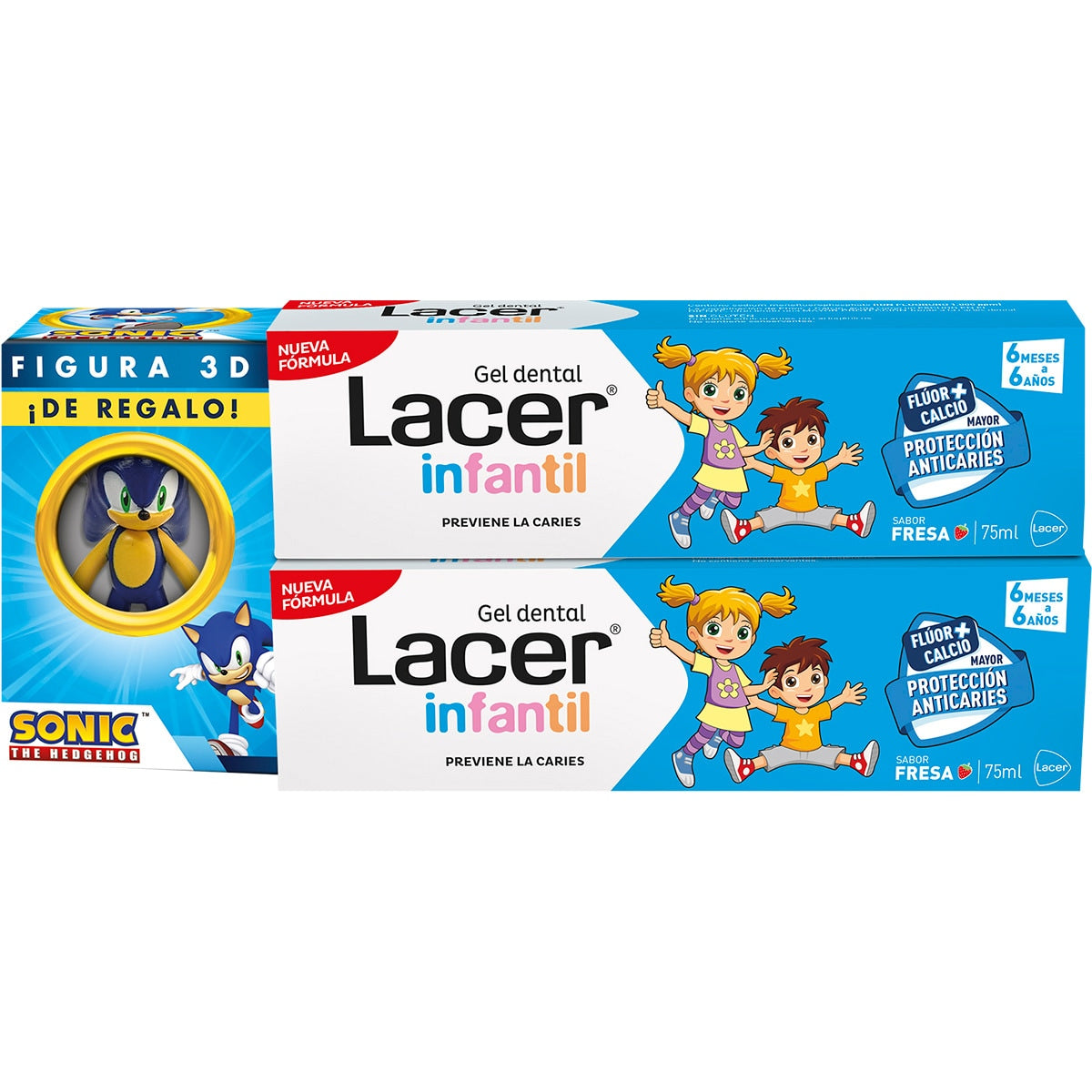 LACER CHILDREN dental gel strawberry duo + gift 2 x 75 ml 2 u