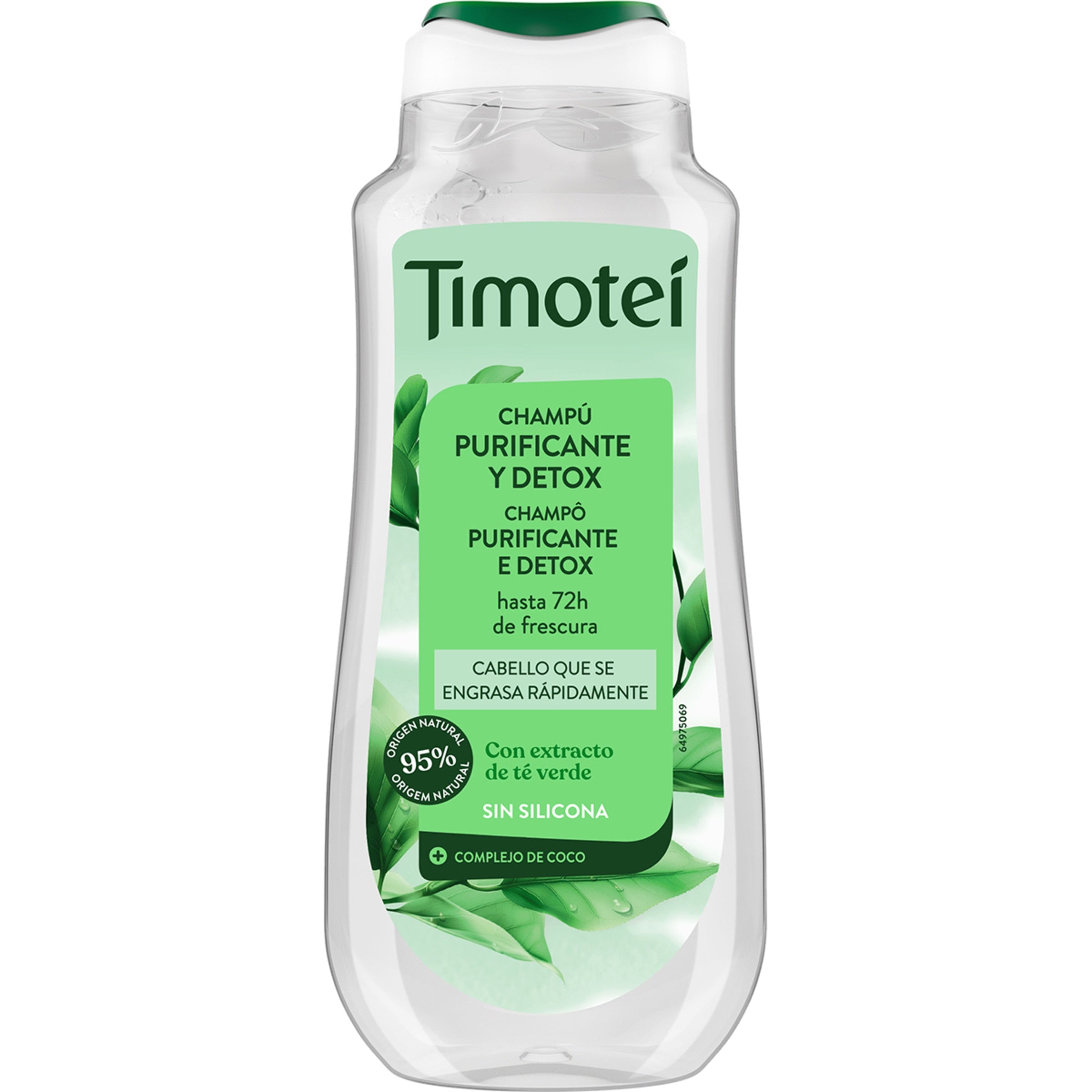 TIMOTEI purifying and detoxifying shampoo with green tea extract for oily hair 300 ml