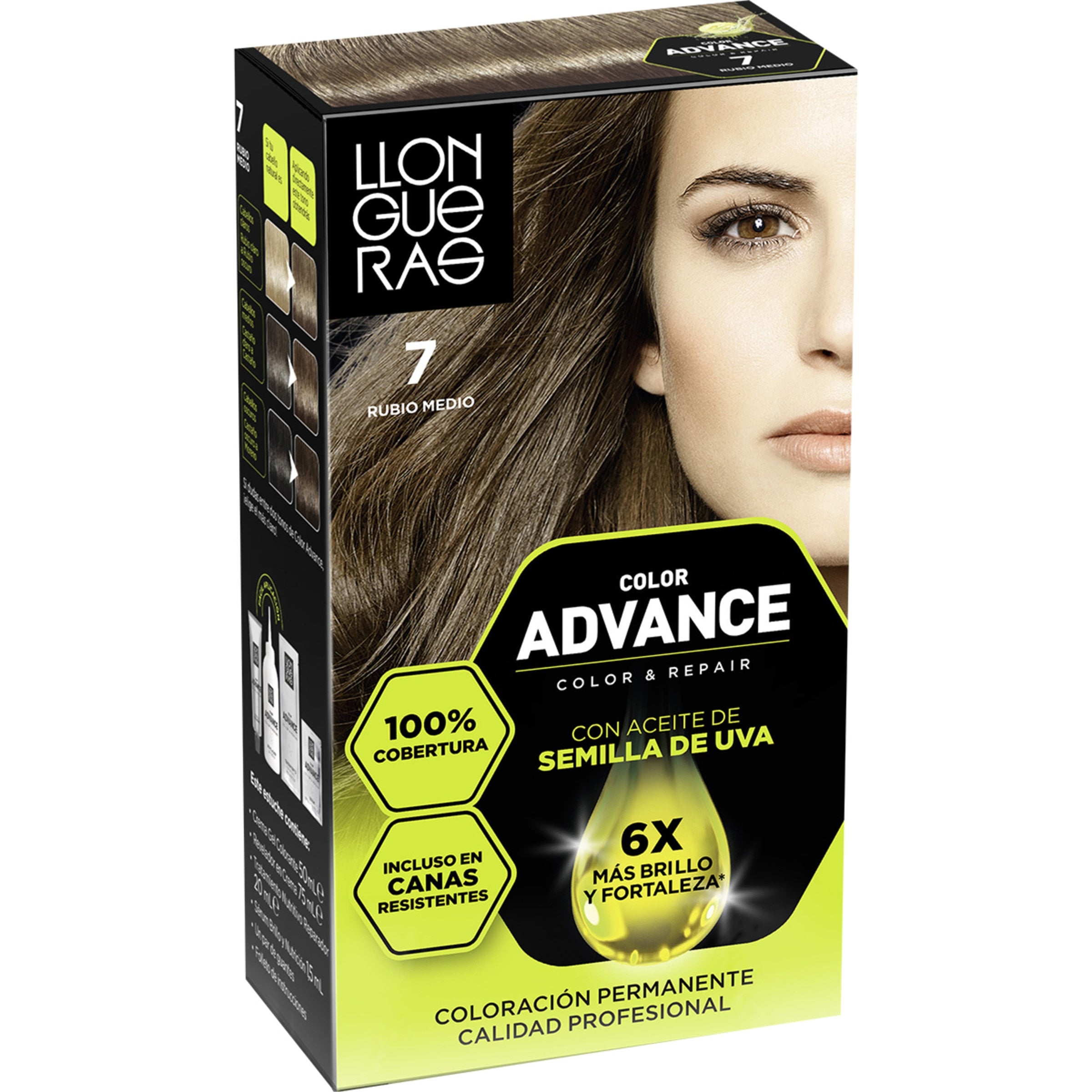 LLONGUERAS COLOR ADVANCE #7-rubio medio 1 u