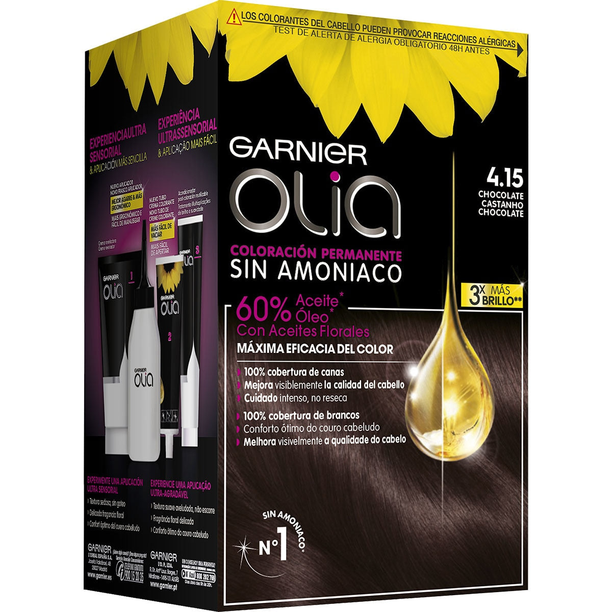 GARNIER OLIA coloración permanente sin amoniaco #4.15-chocolate 1 u
