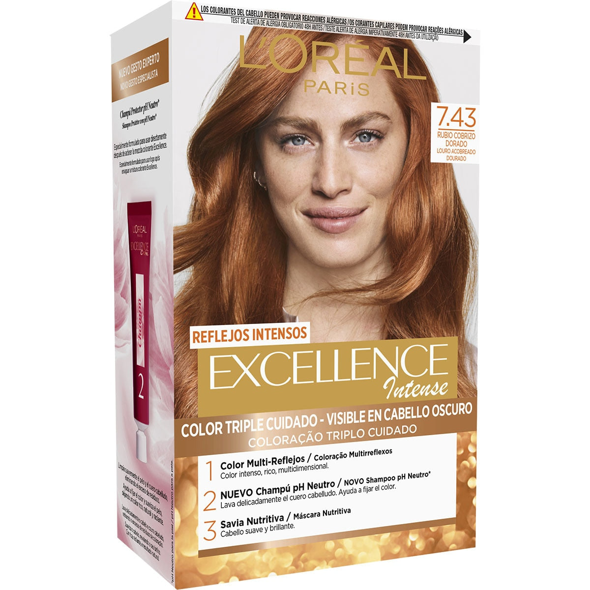 L'ORÉAL PARIS EXCELLENCE INTENSE hair color #7.43 golden copper blonde 1 u