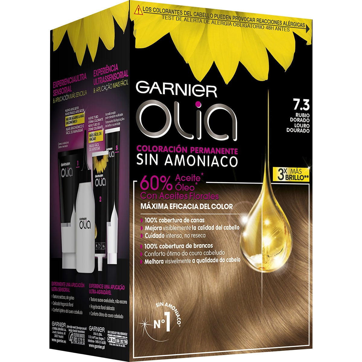 GARNIER OLIA coloración permanente #7,3-golden dark blonde 1 u
