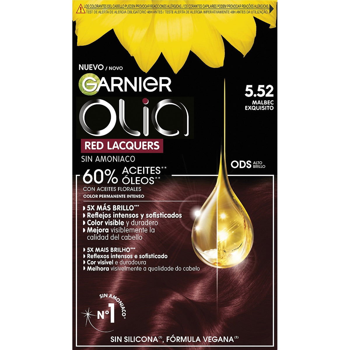 GARNIER OLIA coloración permanente sin amoniaco #5.52-malbec exquisito 1 u