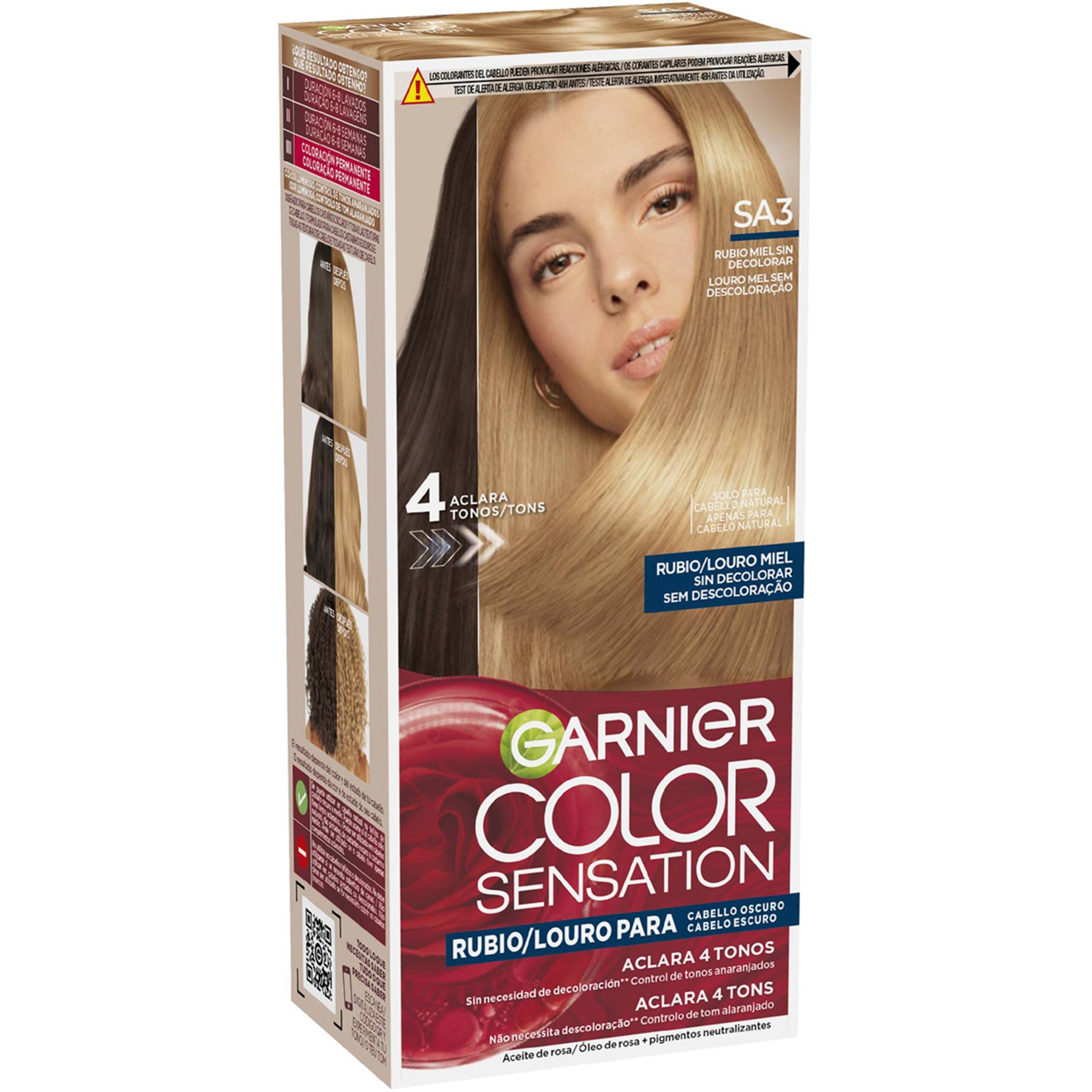 GARNIER COLOR SENSATION luminous blonde dye without fading for dark hair #Louro Miel 5 u