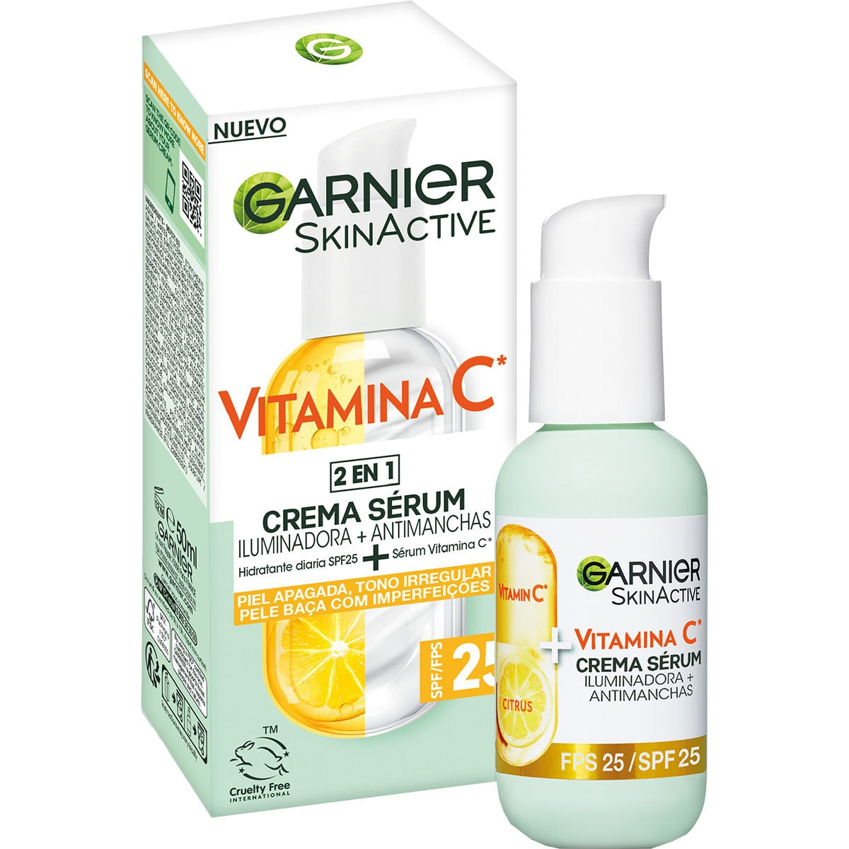 GARNIER VITAMIN C 2in1 illuminating + anti-spot serum cream SPF25 50 ml