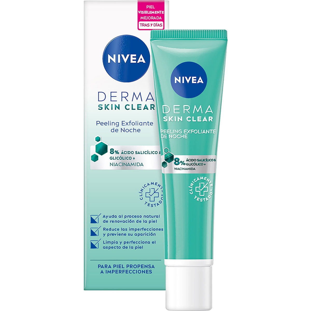 NIVEA DERMA SKIN CLEAR peeling exfoliante facial noche 40 ml