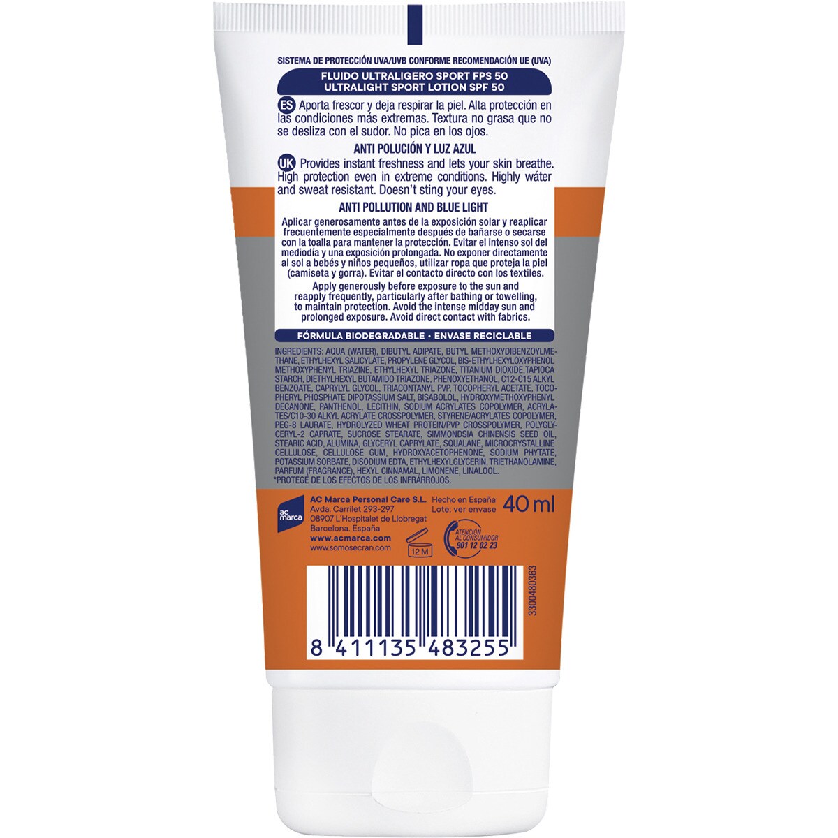 ECRAN SUNNIQUE SPORT protective mist SPF50 250 ml