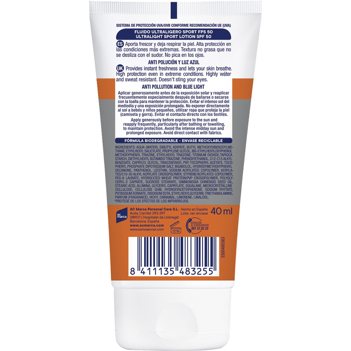 ECRAN SUNNIQUE SPORT protective mist SPF50 250 ml
