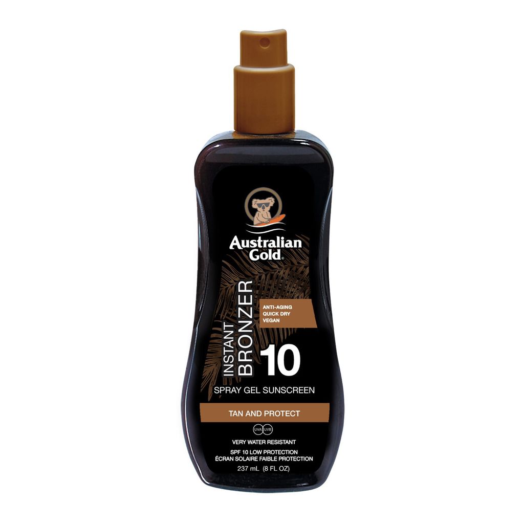 AUSTRALIAN GOLD SUNSCREEN SPF10 spray gel with instant bronzer 237 ml