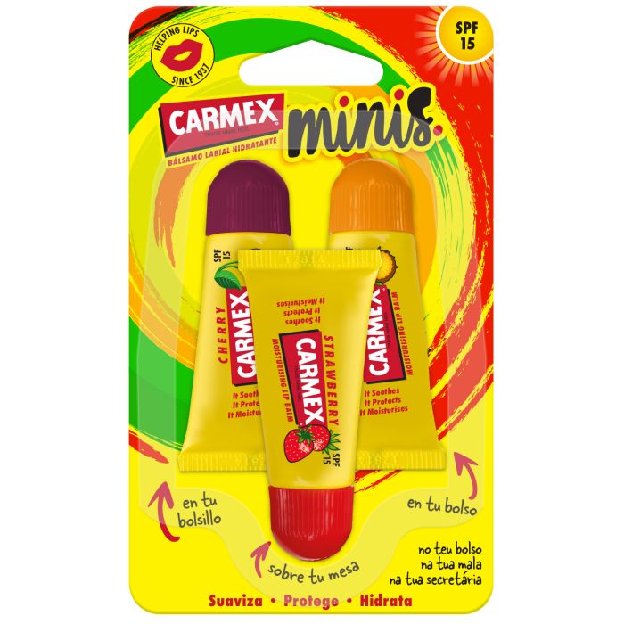 CARMEX MINIS MOISTURIZING LIP BALM SPF15 TRIPLO 3 u