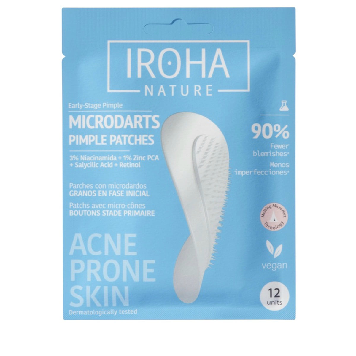 IROHA ACNE PRONE SKIN Microdart Pimple Patches with Salicylic Acid 12 Units