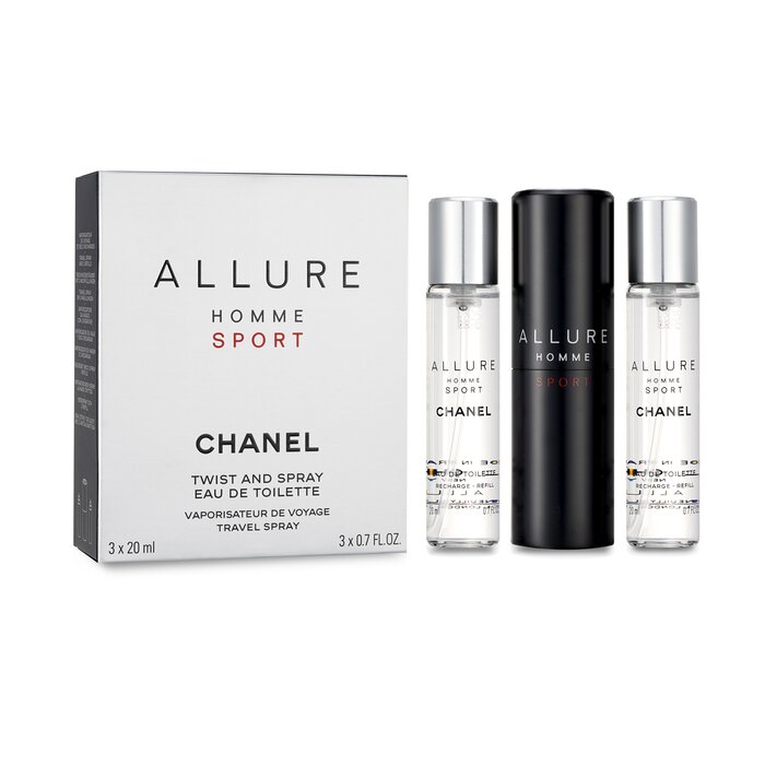 CHANEL ALLURE HOMME SPORT travel spray and two refills 3 x 20 ml