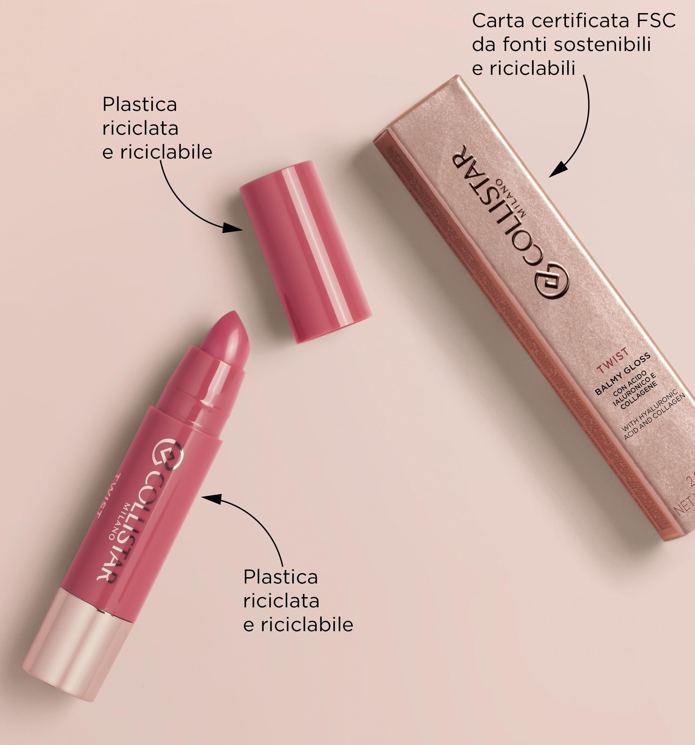 COLLISTAR TWIST BALMY GLOSS lip balm #201-pearl 2.8 gr