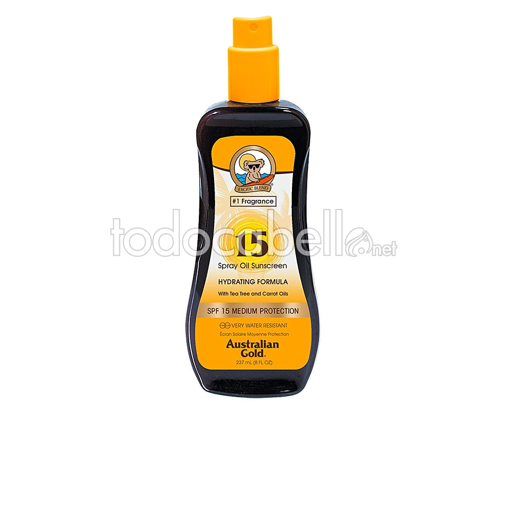 AUSTRALIAN GOLD SUNSCREEN SPF15 spray oil hydrating formula 237 ml