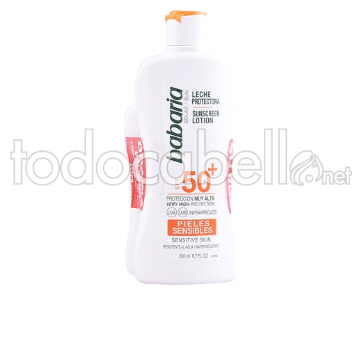 BABARIA SOLAR PIEL SENSIBLE SPF50+ LECHE set