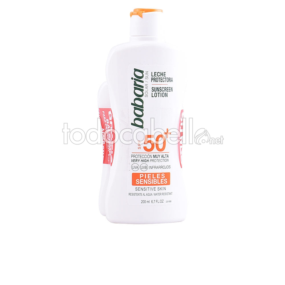 BABARIA SOLAR PIEL SENSIBLE SPF50+ LECHE set