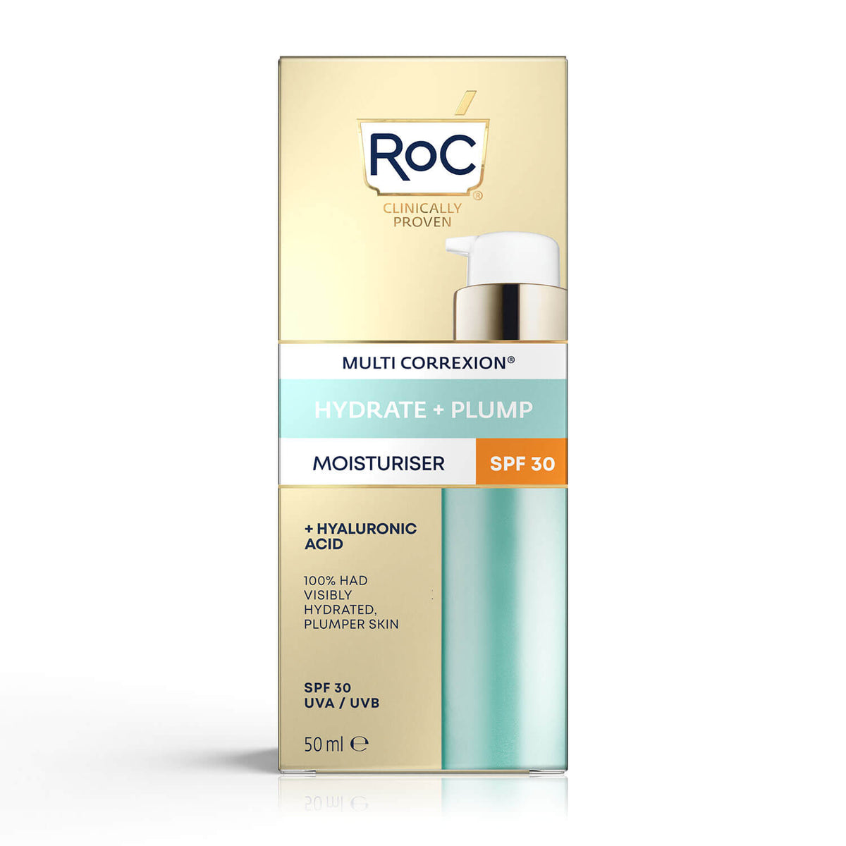 ROC HYDRATE + PLUMP crema hidratante con ácido hialurónico SPF30 50 ml