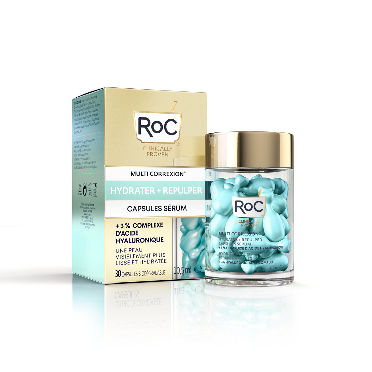ROC HYDRATE + PLUMP cápsulas serum con ácido hialurónico 30 u