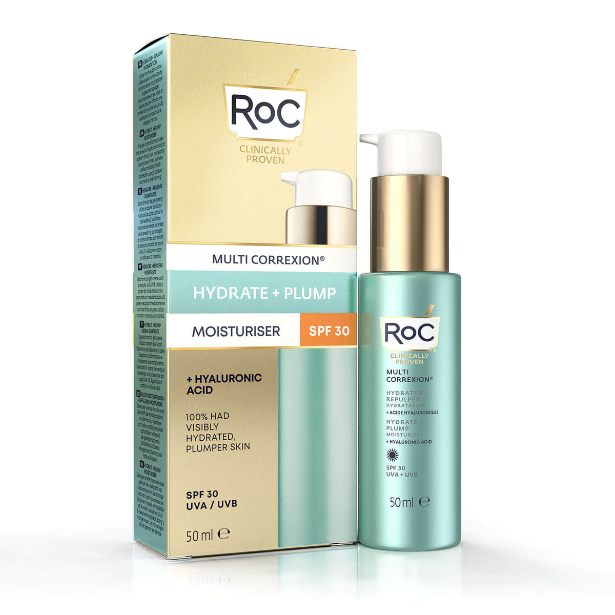 ROC HYDRATE + PLUMP crema ojos con ácido hialurónico 15 ml
