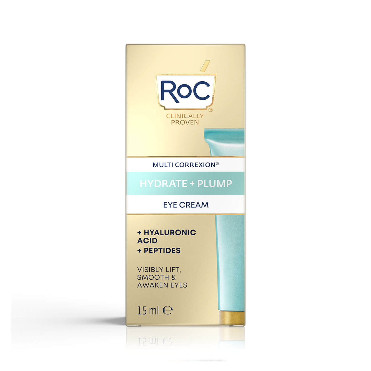 ROC HYDRATE + PLUMP crema ojos con ácido hialurónico 15 ml