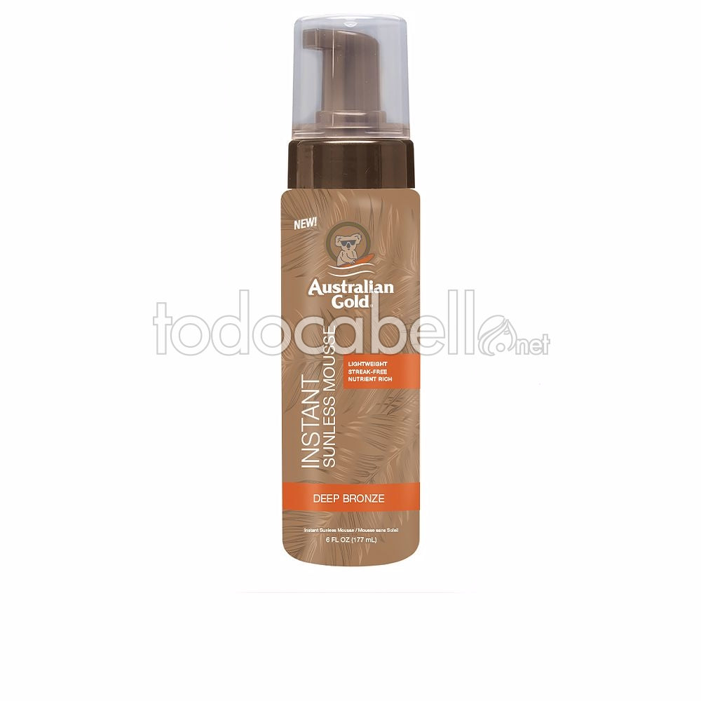 AUSTRALIAN GOLD SUNLESS INSTANT deep bronze color mousse 177 ml