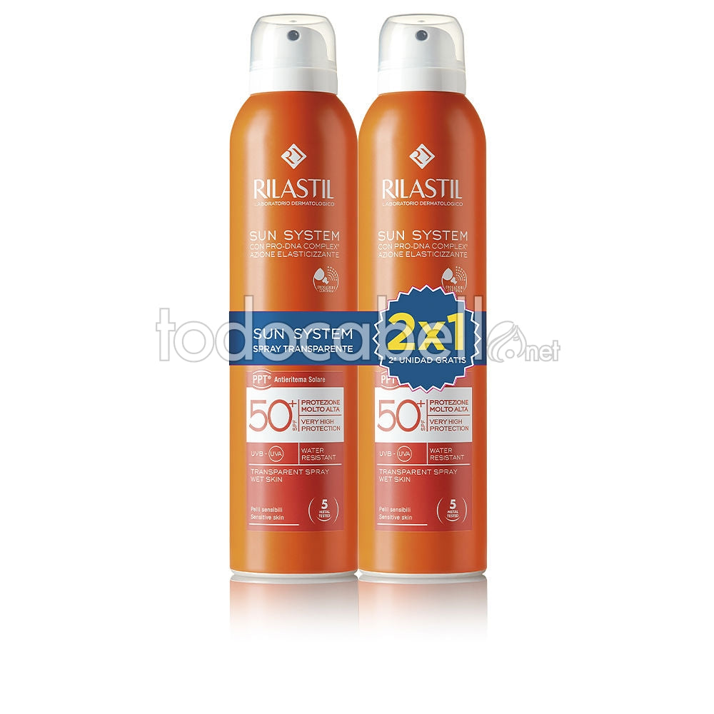 RILASTIL SUN SYSTEM 50+ SPRAY TRANSPARENTE PACK 2 x 200 ml