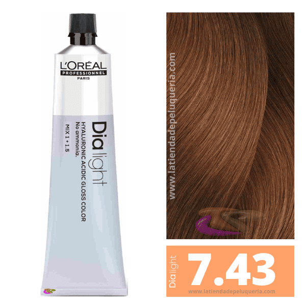 L'ORÉAL PROFESSIONNEL PARIS DIA LIGHT gel-creme acide sans ammoniaque #7.43 60 ml