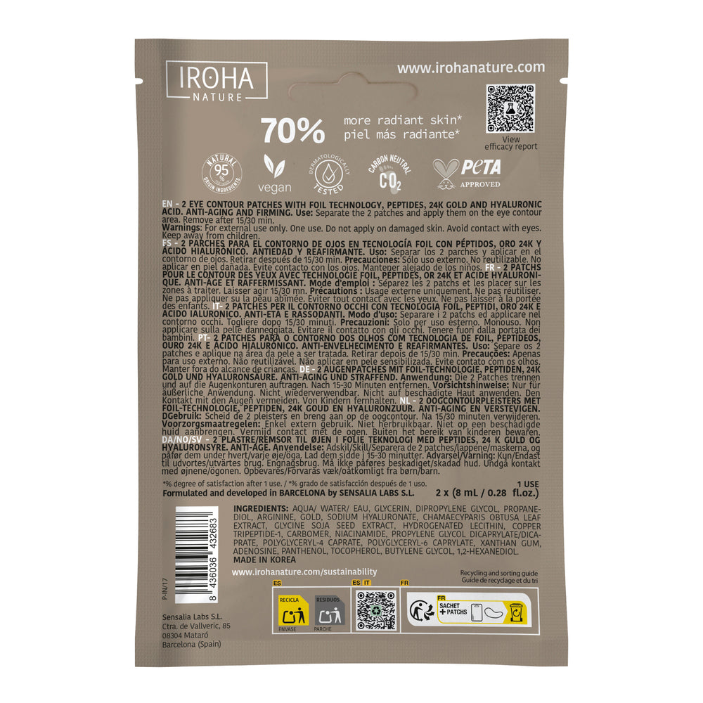 IROHA GOLD tissue eyes patches extra firmness 2 pcs