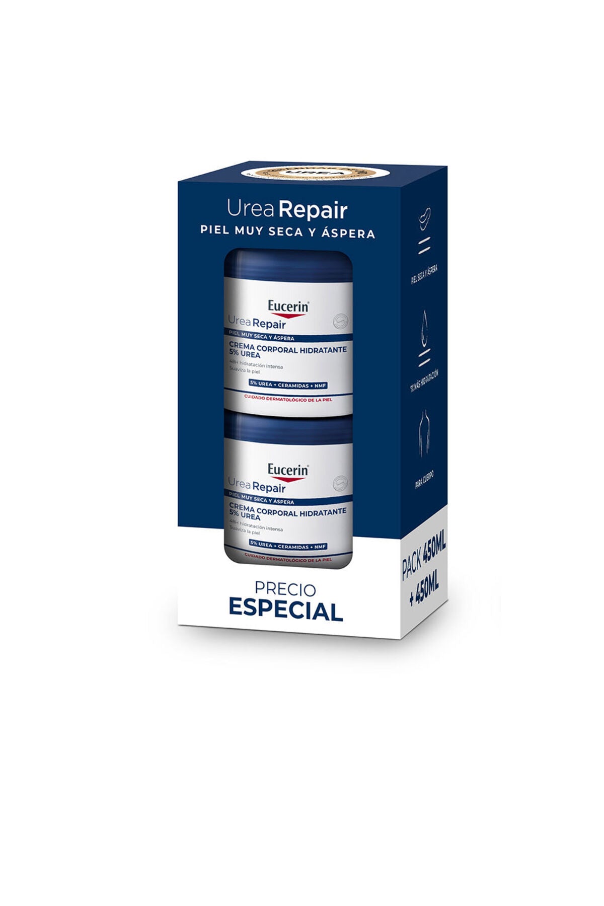 EUCERIN UREAREPAIR crema corporal hidratante 5% urea pack 2 x 450 ml