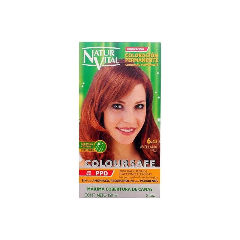 NATUR VITAL COLOURSAFE permanent dye #6.43-hazelnut