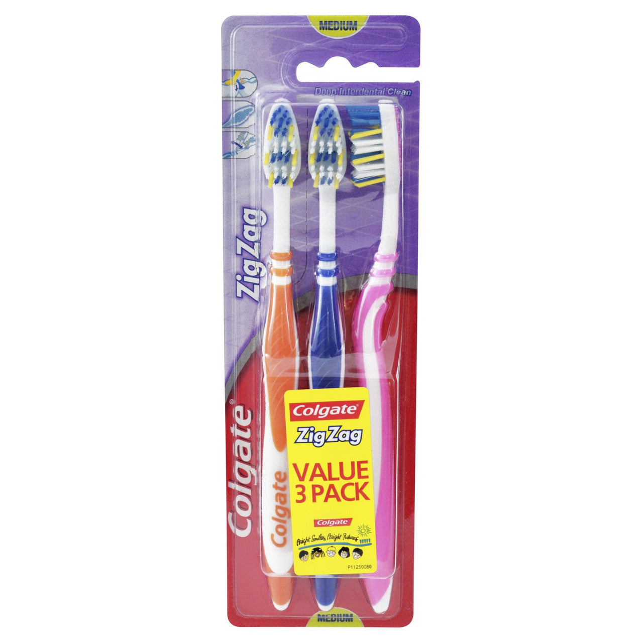COLGATE ZIG ZAG toothbrush #medium 3 u