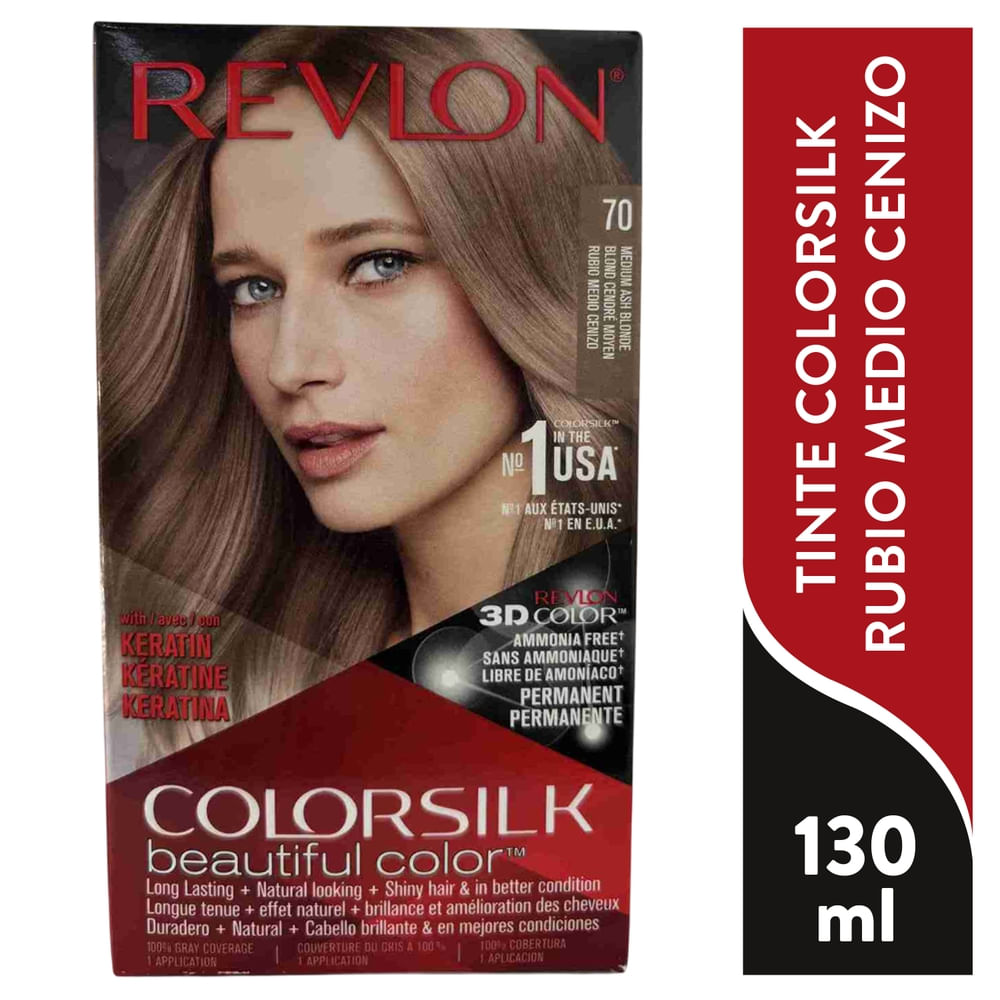 REVLON MASS MARKET COLORSILK tinte #70-rubio medio ceniza 1 u