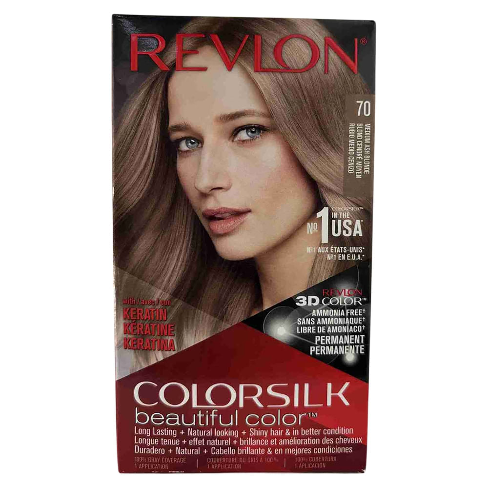 REVLON MASS MARKET COLORSILK tinte #70-rubio medio ceniza 1 u