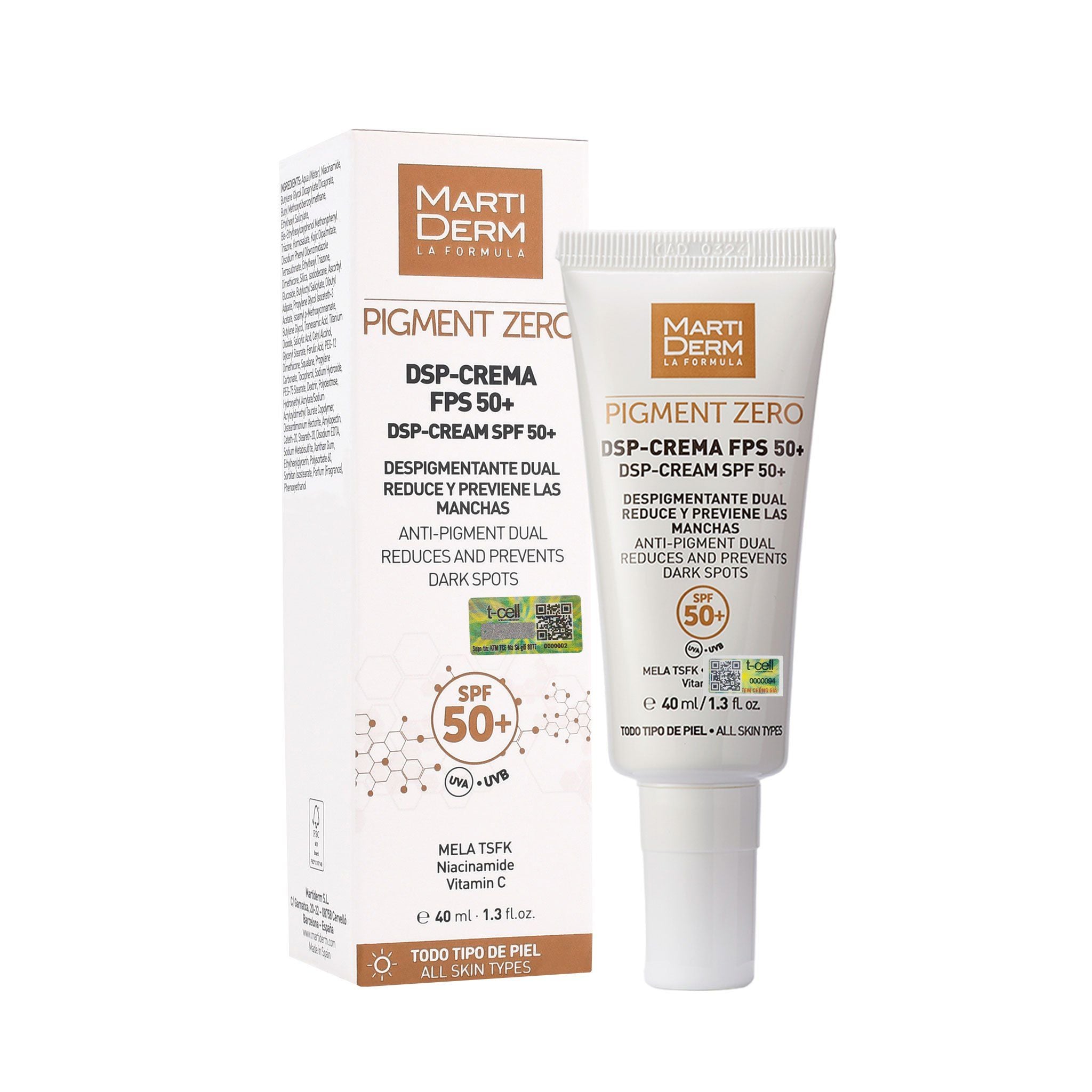 MARTIDERM PIGMENT ZERO DSP depigmenting cream SPF50+ 40 ml