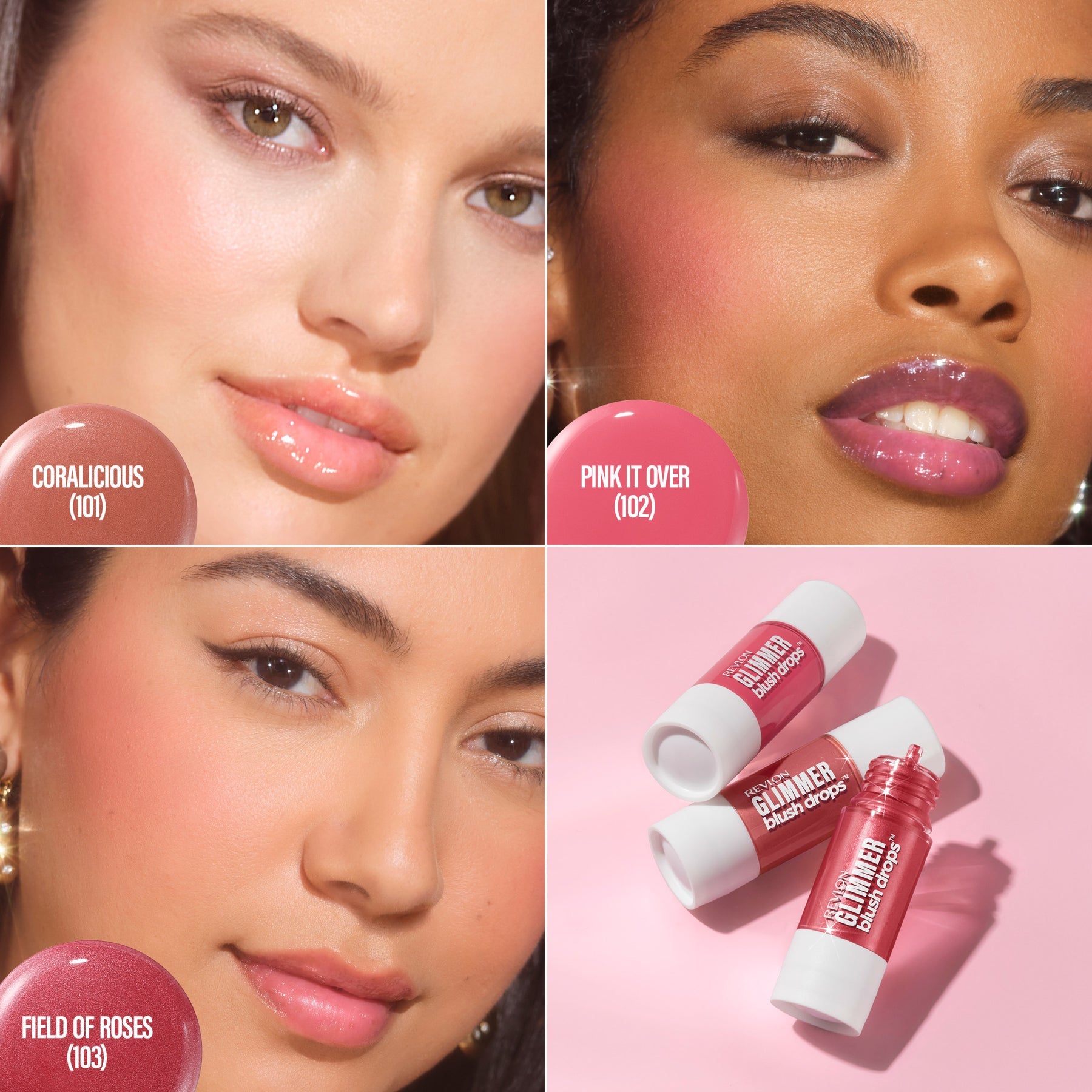 REVLON MASS MARKET SUPER LUSTROUS GLIMMER blush drops #101-Coralicious 9.4 ml