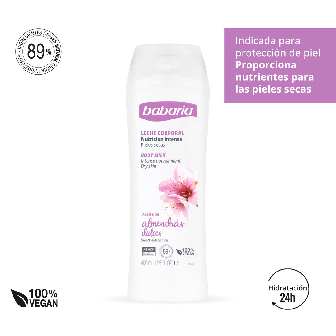 BABARIA ALMOND OIL body milk dry skin 400 ml