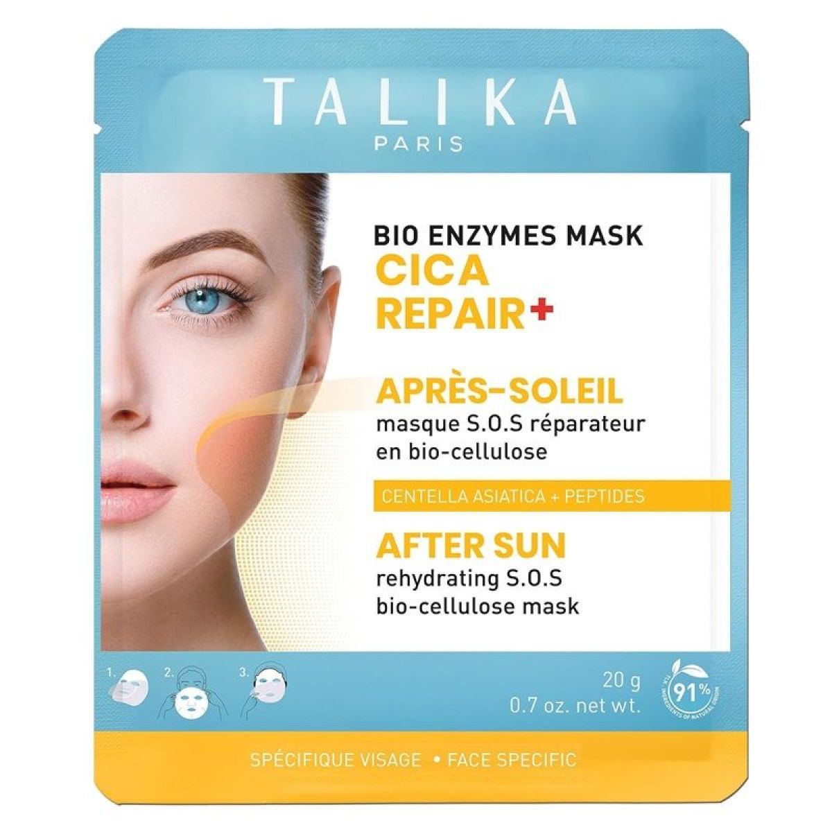 TALIKA BIO ENZYMES MASK CICA REPAIR+ AFTER SUN ultra-soothing SOS repair mask 20 gr