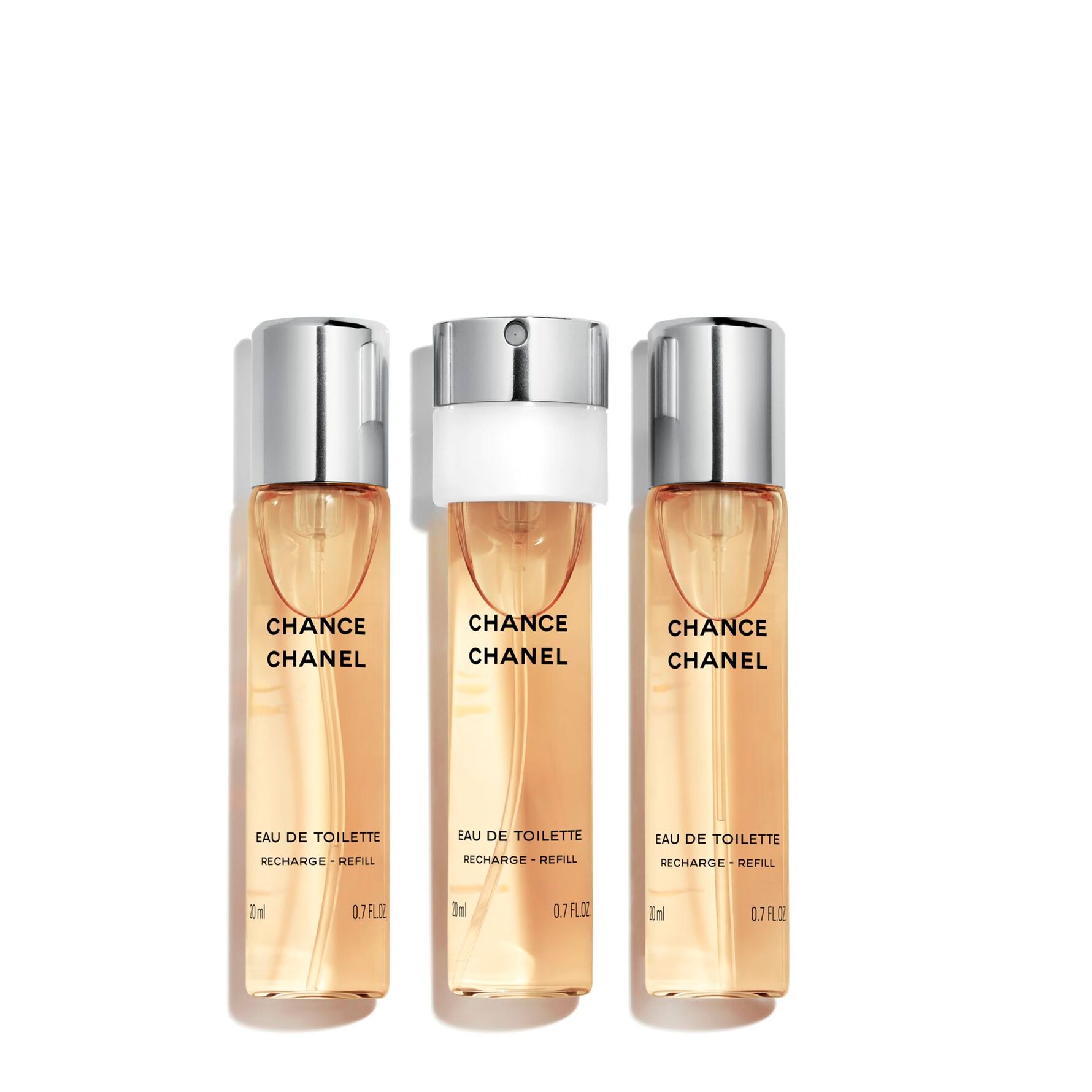 CHANEL CHANCE eau de toilette spray twist & spray 3 refills 3 x 20 ml