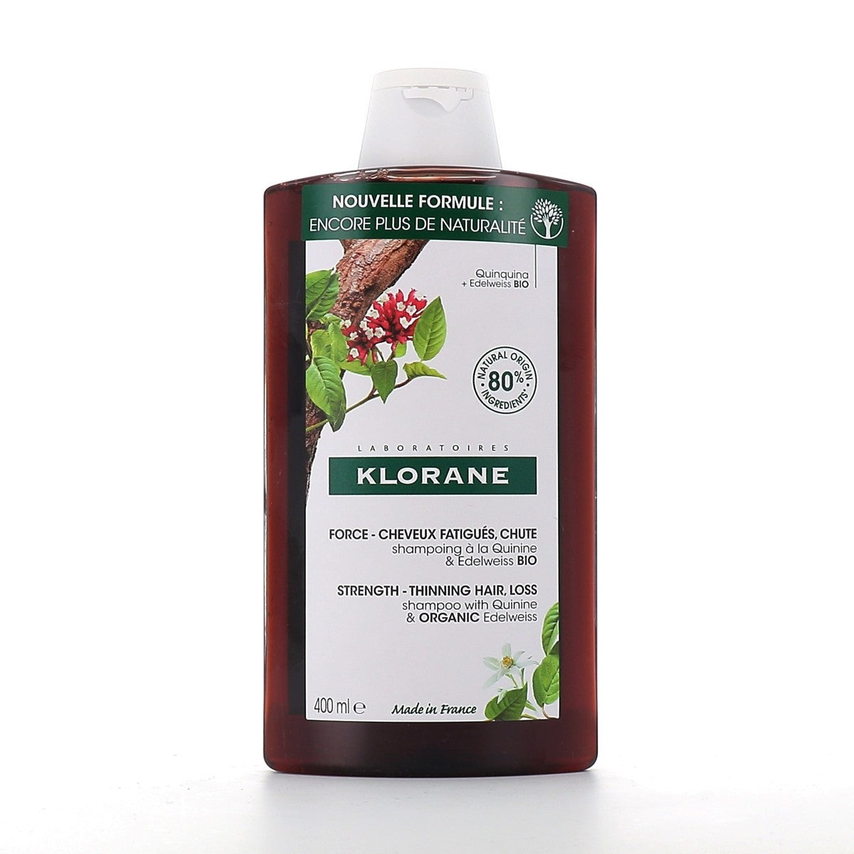 KLORANE QUININE AND EDELWEISS BIO hair loss shampoo 400 ml