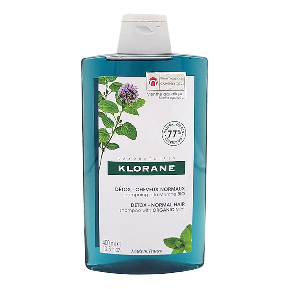 KLORANE A LA MINT BIO detox shampoo for normal hair 400 ml