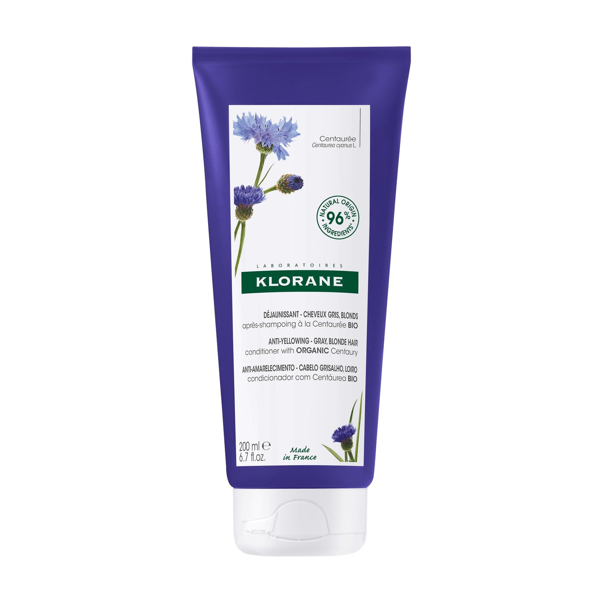 KLORANE A LA CENTAUREA BIO anti-yellowing conditioner for gray and blonde hair 150 ml