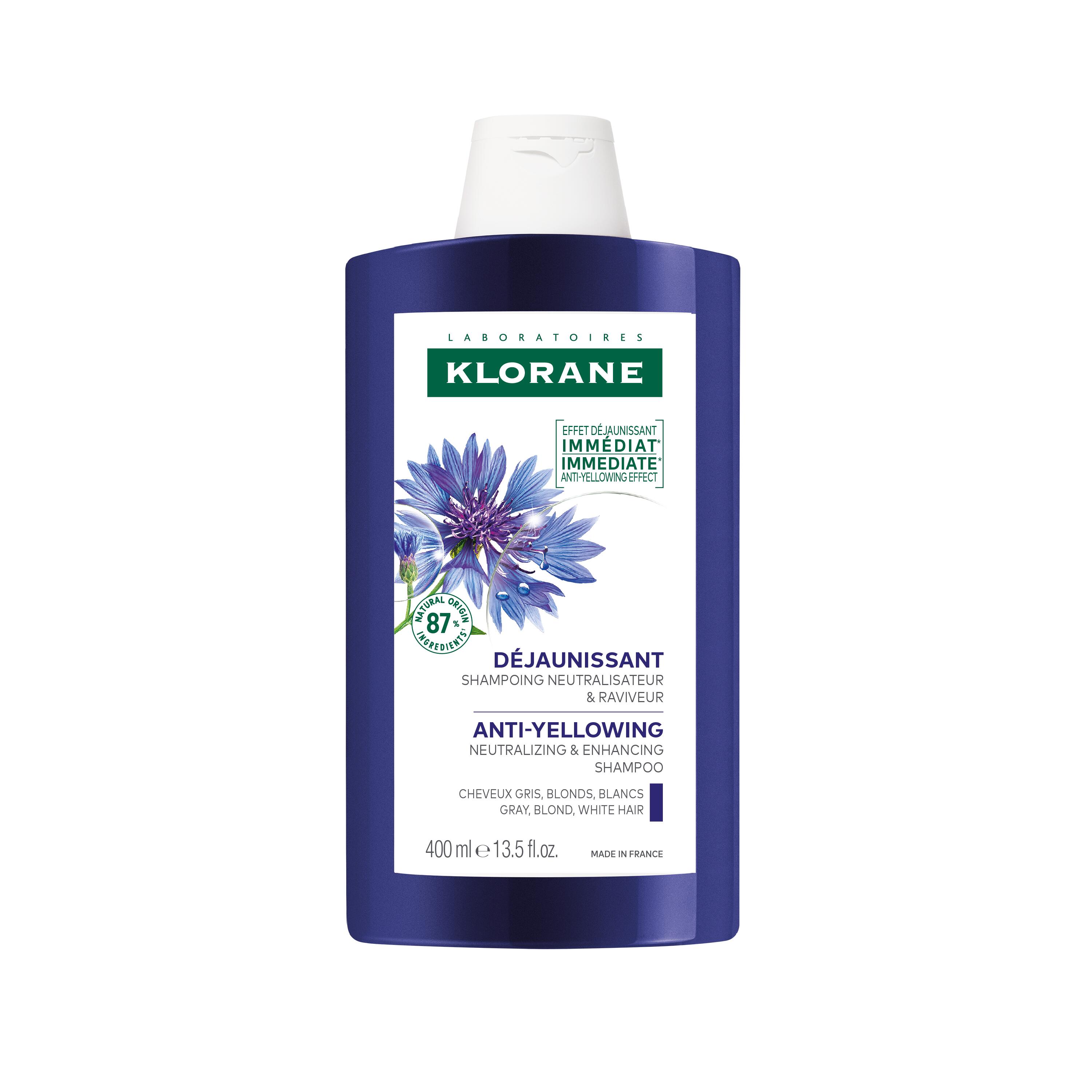 KLORANE A LA CENTAUREA BIO anti-yellowing shampoo for gray and blond hair 400 ml