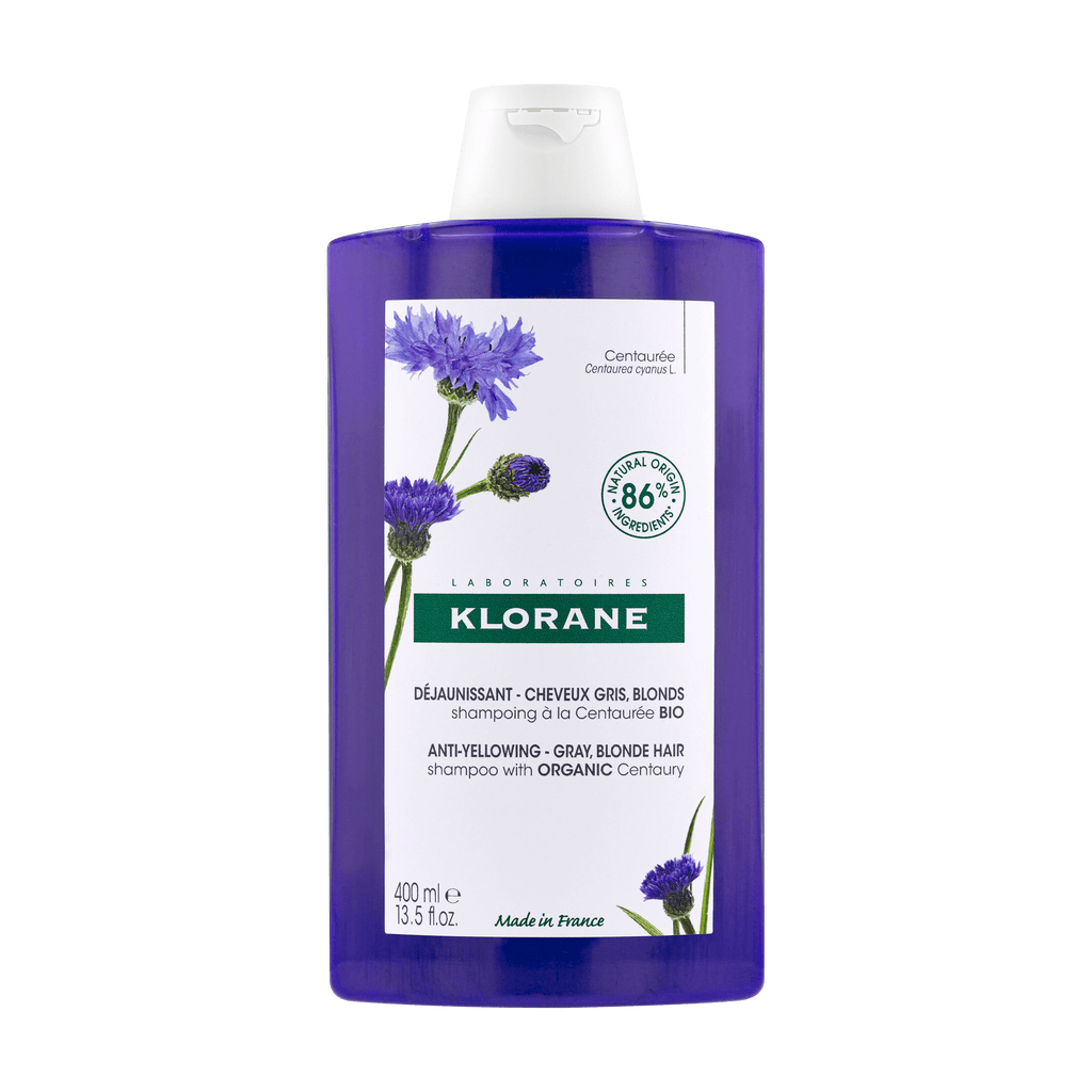 KLORANE A LA CENTAUREA BIO anti-yellowing shampoo for gray and blond hair 400 ml