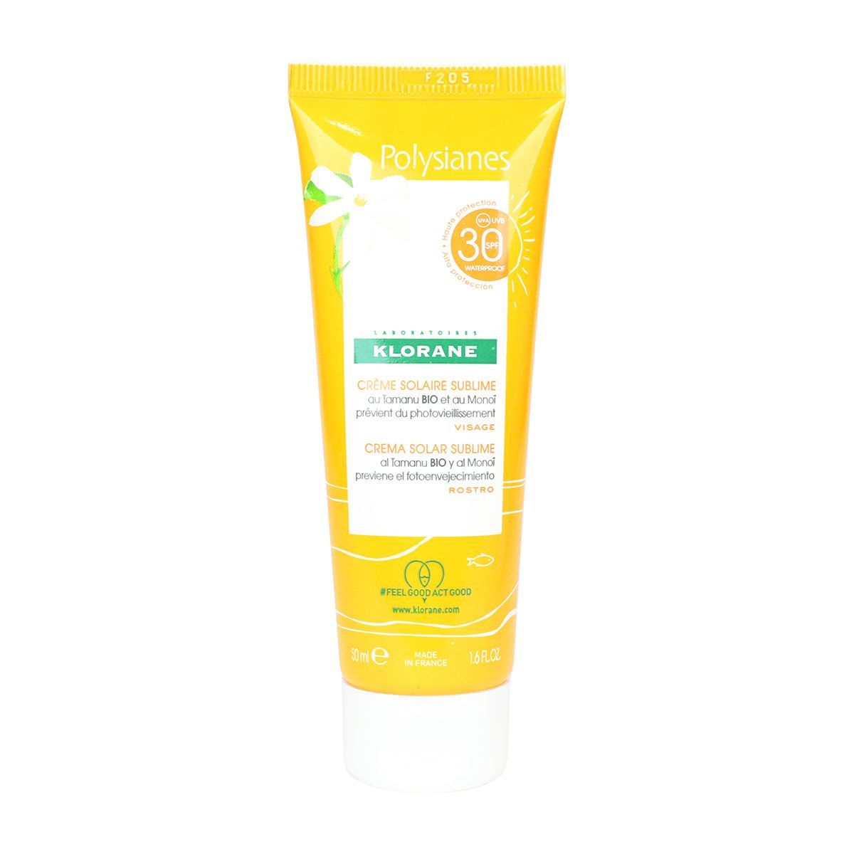 KLORANE POLYSIANES MONOÏ Y TAMANU BIO sublime sun cream SPF30 50 ml