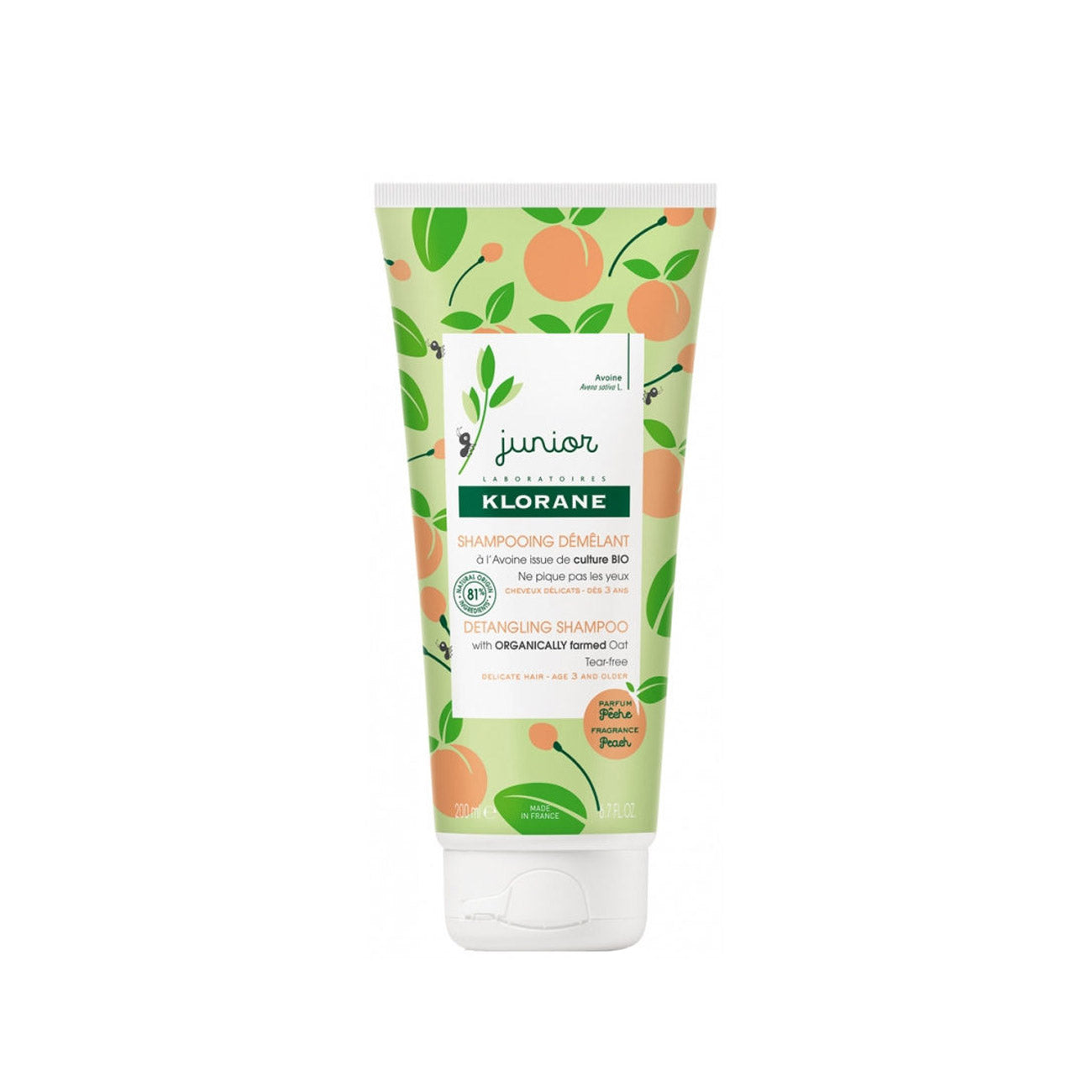 KLORANE JUNIOR peach detangling shampoo 200 ml