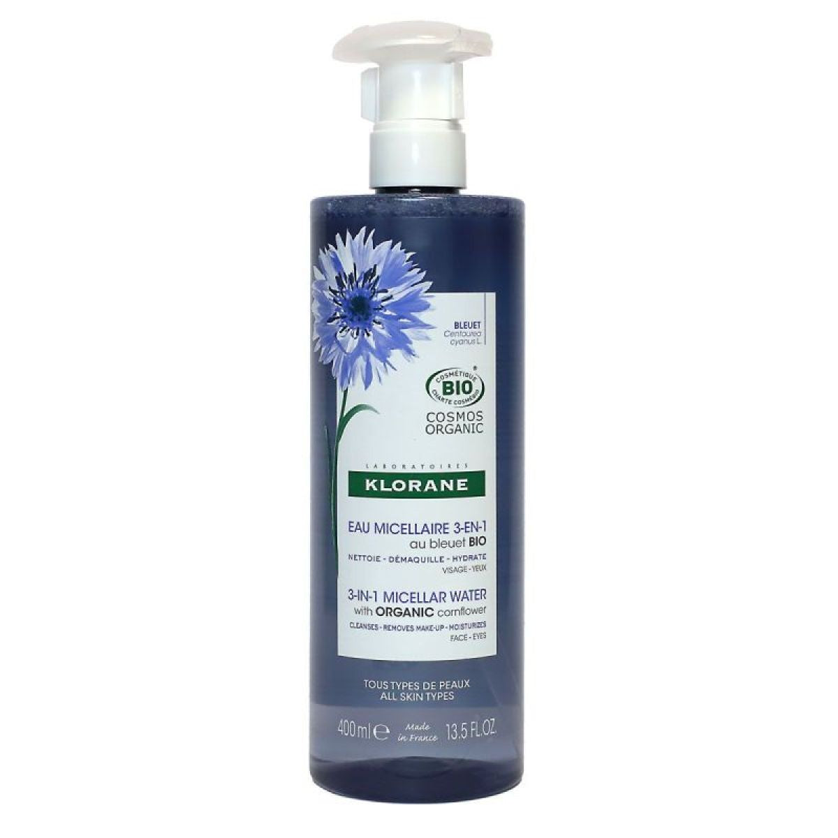 KLORANE CORNFLOWER BIO makeup remover micellar water 400 ml
