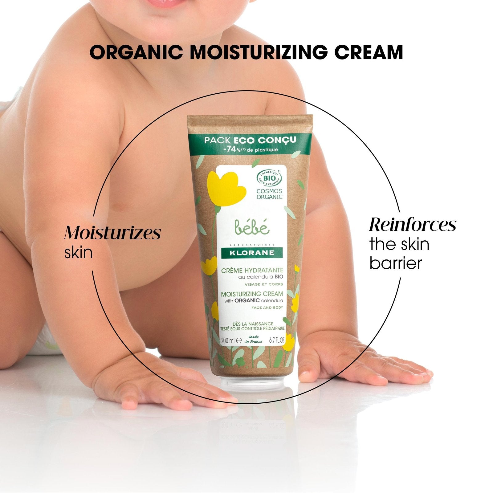 KLORANE BÉBÉ BIO moisturizing cream packaging eco 200 ml