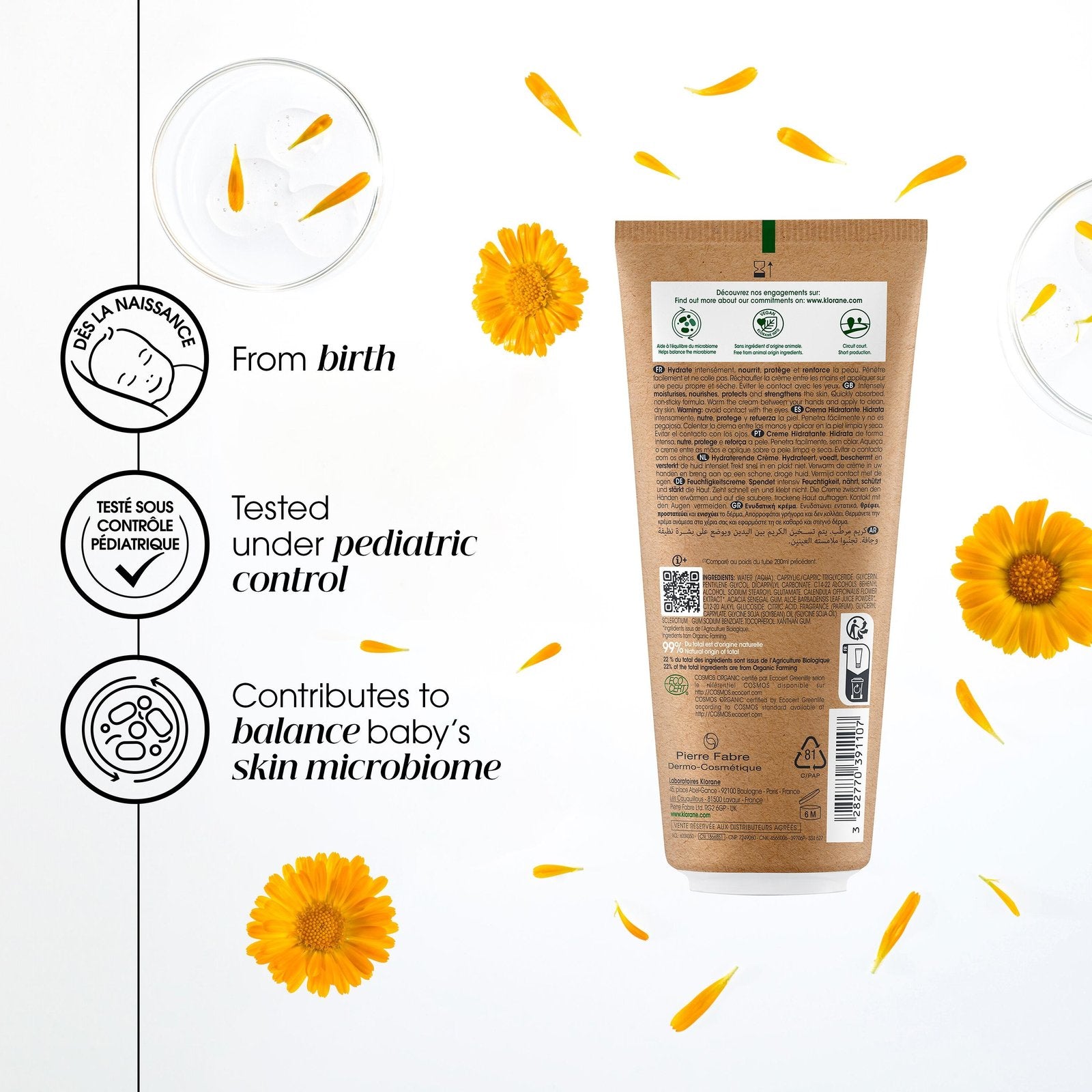 KLORANE BÉBÉ BIO moisturizing cream packaging eco 200 ml