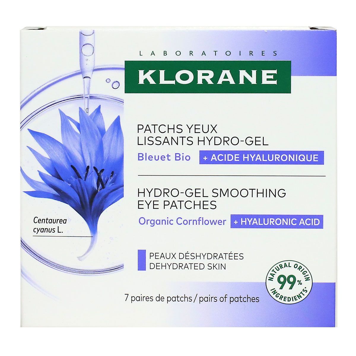 KLORANE Cornflower &amp; Hyaluronic Acid Smoothing Hydro Gel Eye Patches 7 units
