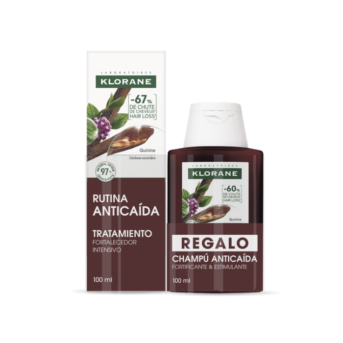 KLORANE A LA QUININA Y EDELWEISS BIO SÉRUM ESTUCHE 2 pz